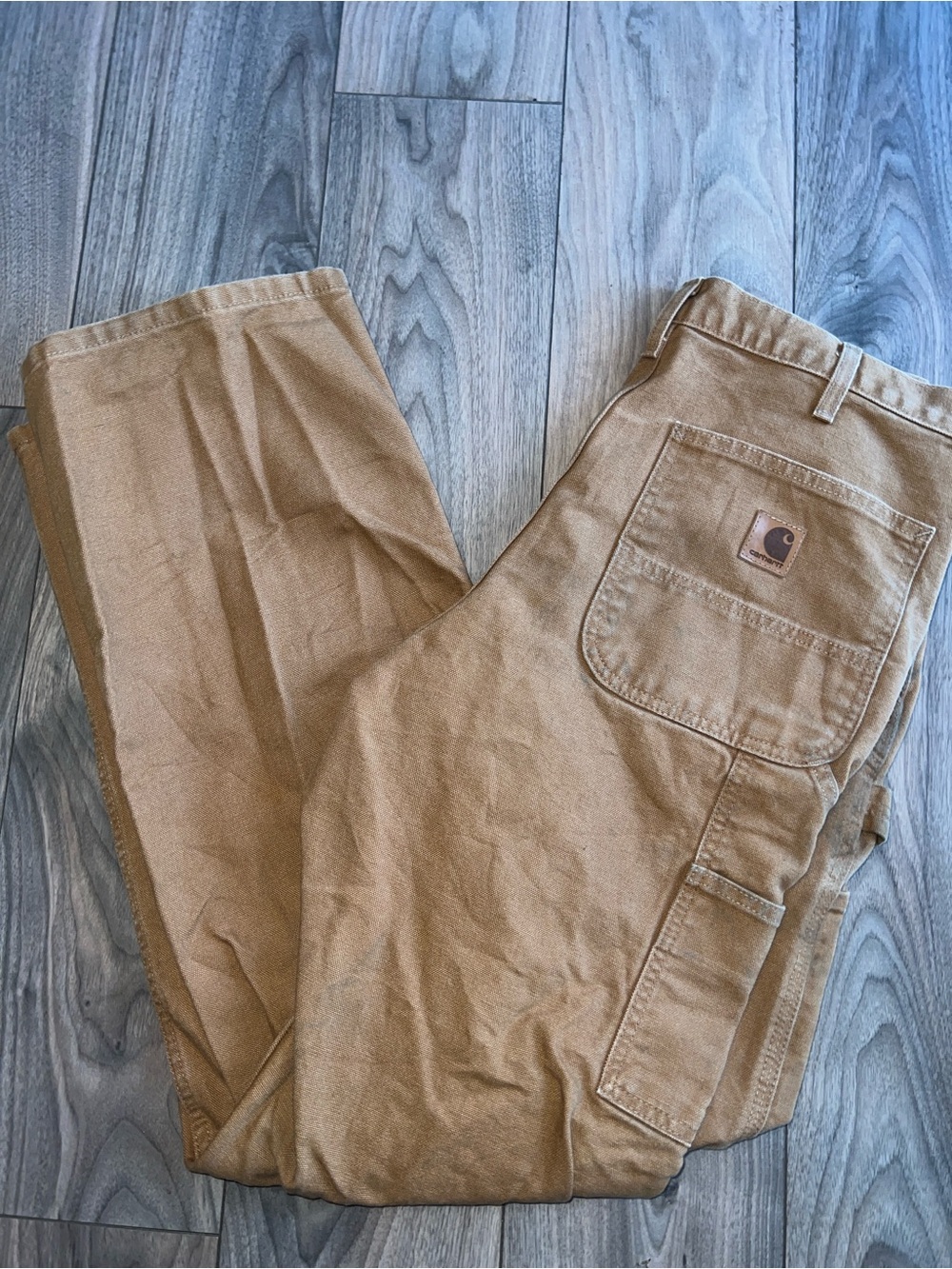 Carhartt Workwear Brown Canvas Pants Tool-Strap Extra Pockets
